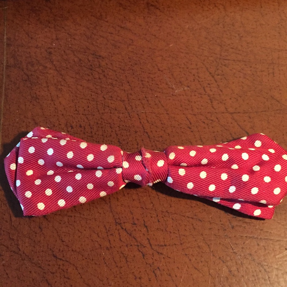 2x 🍾🎉HP🍾🎉Vntg 1950s polkadot bow tieclip Royal